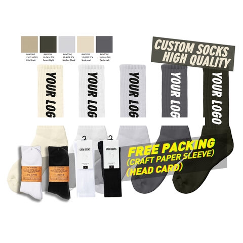 Sokken Free Packing Design Men Crew Socks Custom Logo Socks Men Women Cotton Socks