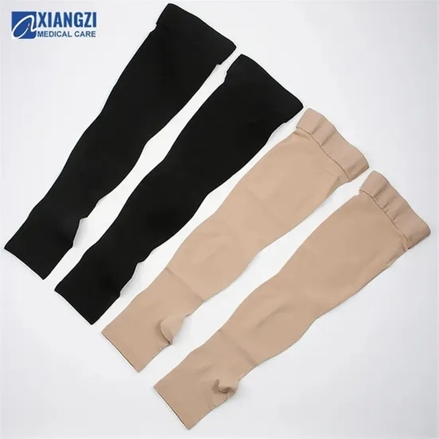 Agna Factory Price Nylon Compression Veins Stocking OEM Black Support Medical Stockings Varicose Medical Over Knee Socks 20-30mmhg