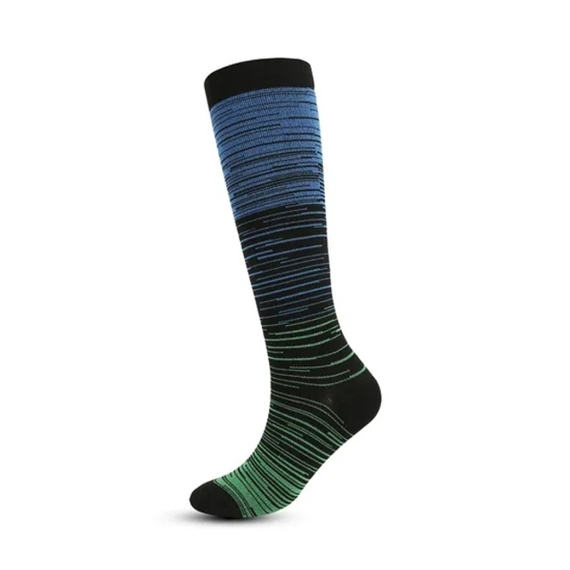 Summer Sport Socks Gradient Long Tube Knee High Athletic Cushioned Compression Socks