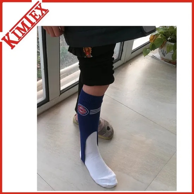 Custom Logo Compression Knee High Socks Stripe Knit Open Heel Stirrup Toeless Long Sport Socks