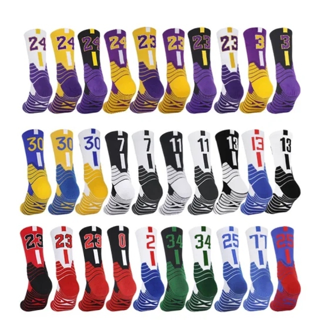 China Factory Custom Logo Knitted Sports Basketball Sock for Club