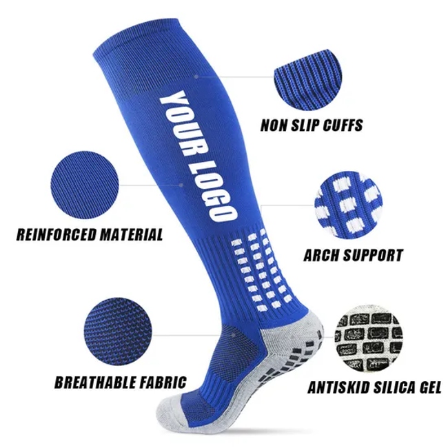 Custom Logo Design Compression Football Socks Anti Slip Soccer Athletic Sport Socks