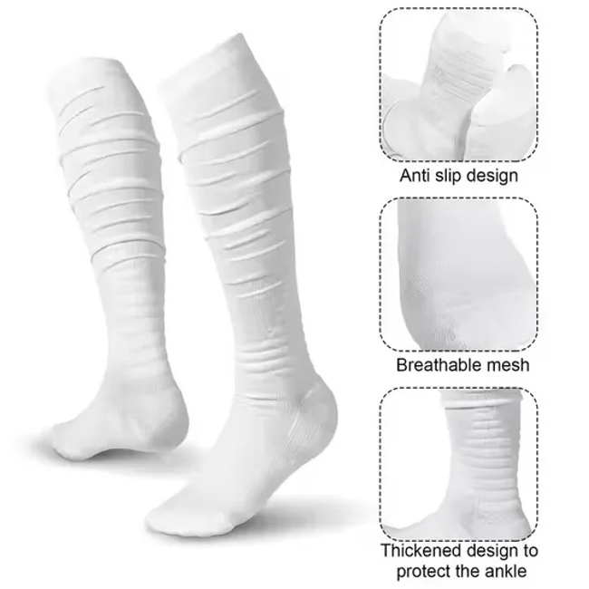 Over The Knee Athletic Compression Non Slip Men Long Football Soccer Socks