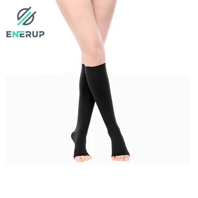 Enerup Nylon Socks Medical Compression Stocks Knee High Socks Open-Toe