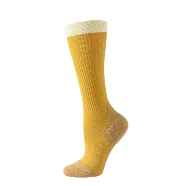 Customized Logo Sports Pressure Socks, Looped Socks, Sweat Absorbing and Odor Resistant Running Compression Socks, Women′s Calf Socks