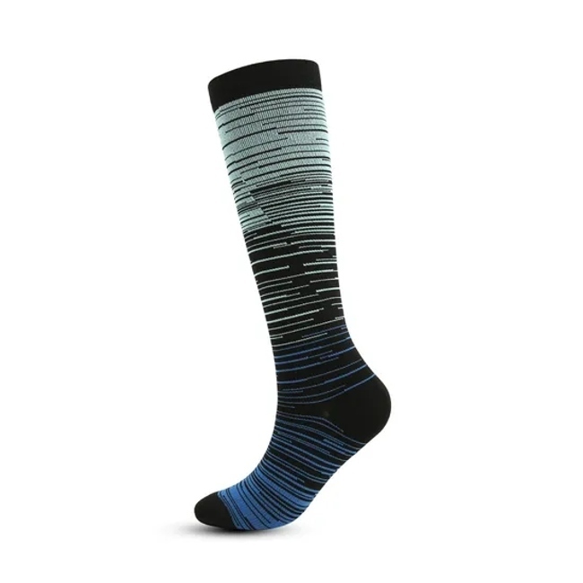 Summer Sport Socks Gradient Long Tube Knee High Athletic Cushioned Compression Socks