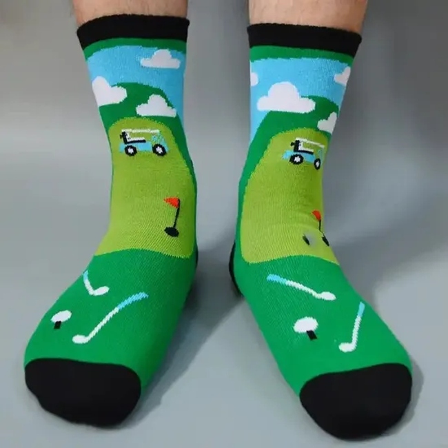 Mens Funny Cotton Crazy Socks Novelty Crew Compression Running Golf Socks