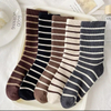 Striped Medium Socks Autumn and Winter Thigh High Socks Japanese Women′s Long Socks Curry Ins Trendy Hundred Socks