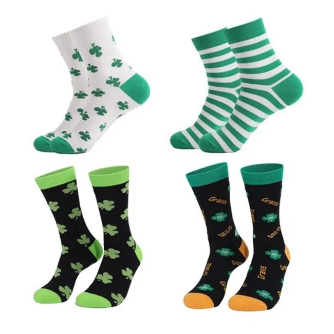 Vance′s Identische Trump Socks Green Clover MID-Calf Large Size Cotton Socks