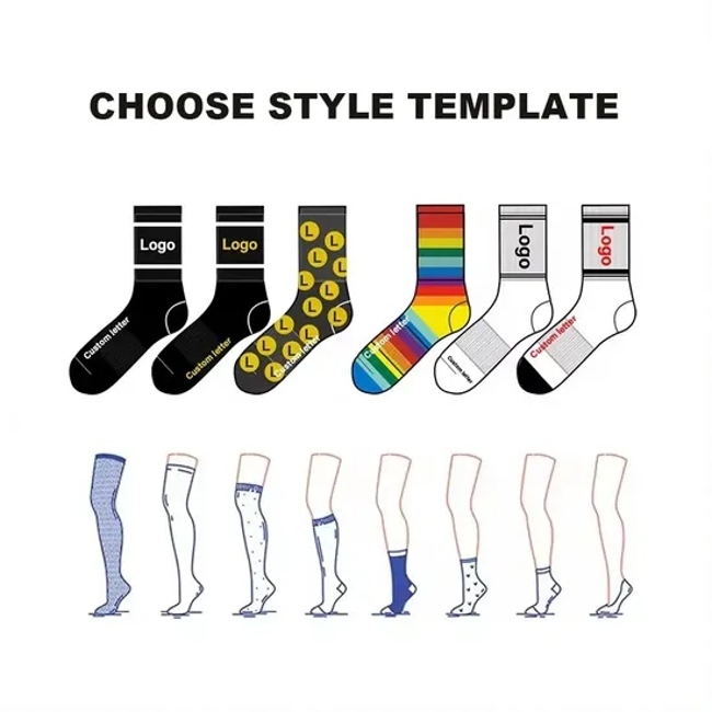 Sports Socks Ribbed Cotton Unisex Tube Custom Logo Embroidery Athletic Crew Socks