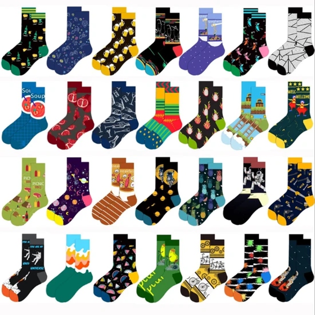 Fruit Print Women′s Street Tube Cotton Socks 79styles