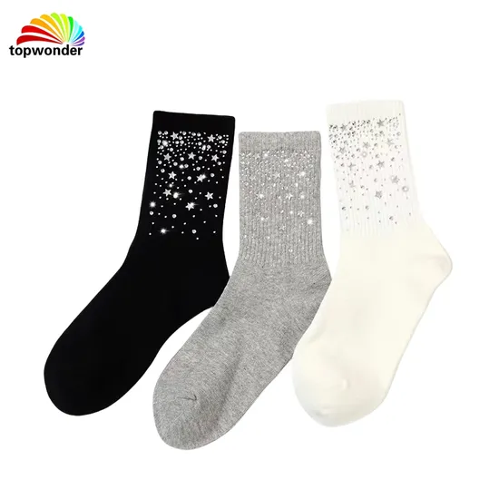Customize and Wholesale Stripe Cotton Crew Stone Sock in Many Colors and Sizes