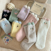 Winter Coral Velvet Sleeping Socks Thick Warm Floor Socks Cute Cartoon Plush Grip Socks