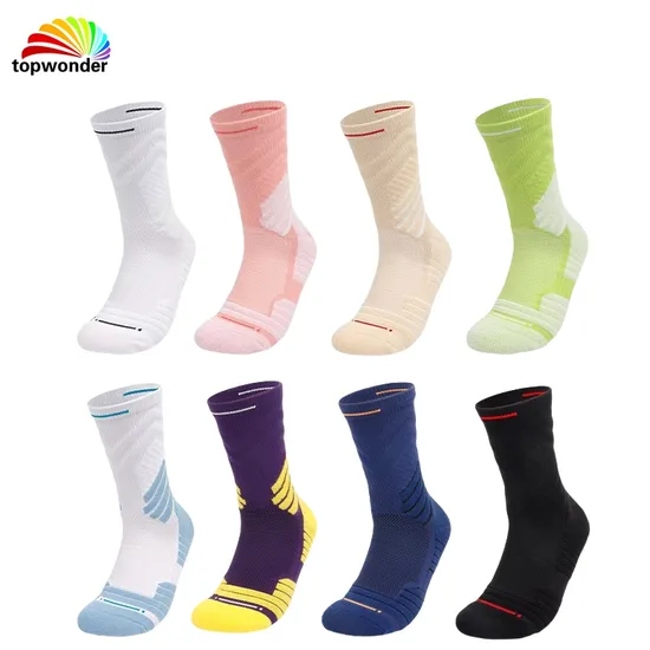 Customize and Wholesale All Sorts of Dry-Fit Anti-Slip Crew Football Basketball Running Cycling Sock with Cushion Bottom at Low Prices