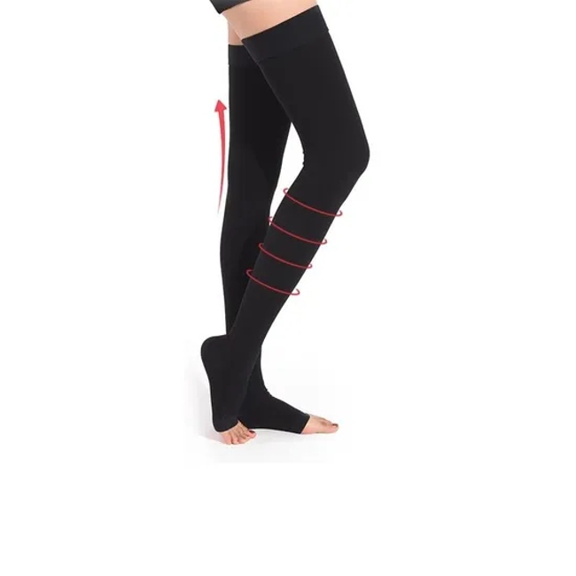 Thigh High Support Medical Compression Socks Open Toe Anti Varicose Vein Sock