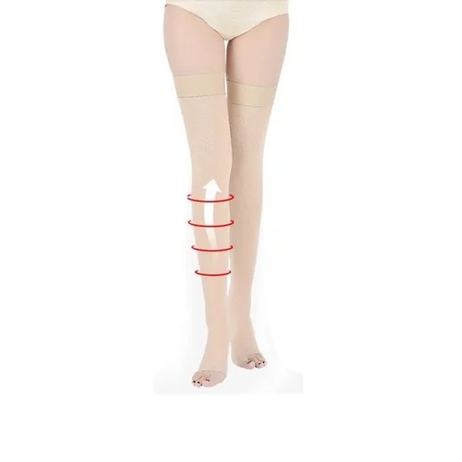 Custom Medical Grade Anti Varicose Vein Sock Unisex Open Toe Thigh High Compression Socks