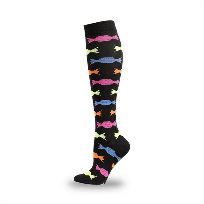 White Men Anti Bacterial Compression Running Fashion Socks Sport Socks