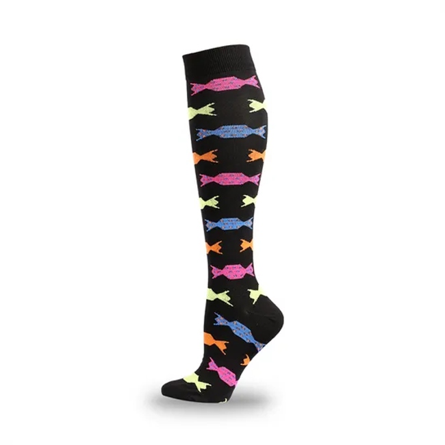 White Men Anti Bacterial Compression Running Fashion Socks Sport Socks