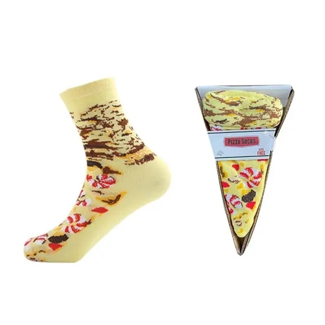 Supply and Customize Creative Interesting Funny Gift Present Pizza Food Sock in Many Colors and Designs at Low Prices