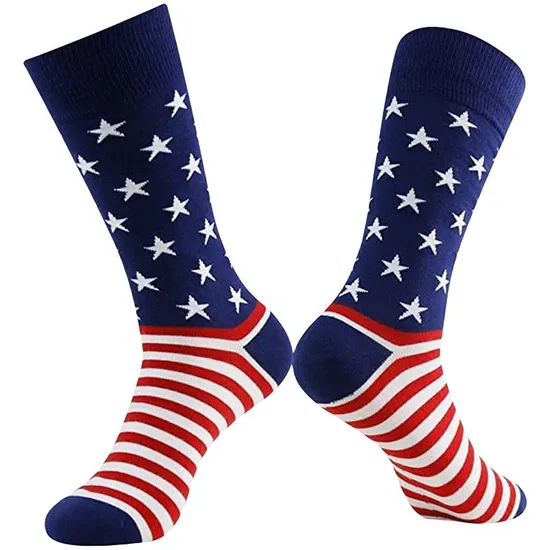 Customize All Sorts of Fashion Sport Sock Casual Sock Stripe USA Flag Sock in Many Designs, Colors, and Material