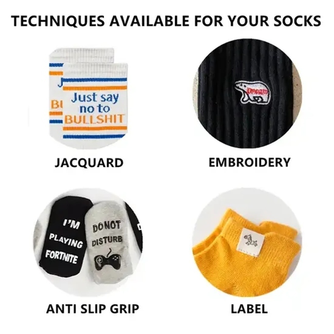 High Quality Men Socks Unisex Custom Logo Fashion Street Cotton Socks