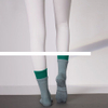 OEM Two Tone Professional Looped Double Threaded Mouth Anti Slip Tall Studio Sock Pilates Crew Socks