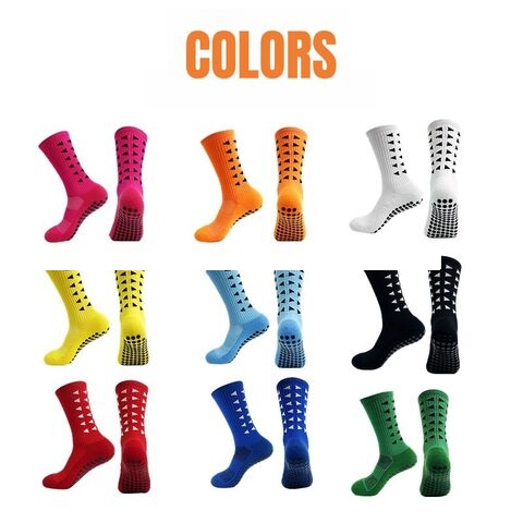 New Arrive Top Quality Man Sports Workout Fitness Socks Professional Football Soccer Rugby Anti slip Grip Crew Socks Low MOQ OEM