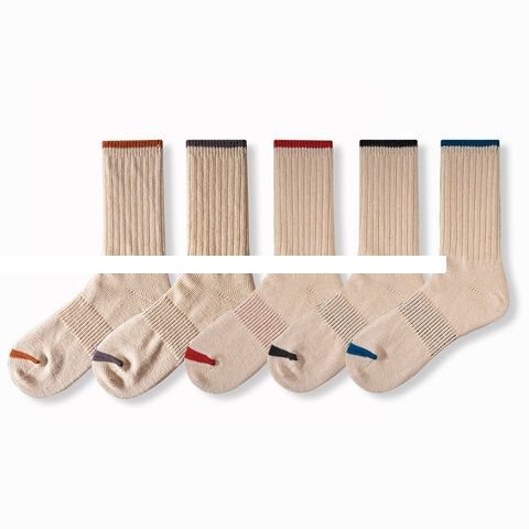 Top Quality Japanese Heavy Combed Cotton Breathable Anti odor Socks Unisex Four Seasons Casual N Chunk Thread Knitted Crew Socks