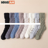 Wholesale high quality men s winter warm coral fleece crew socks customization thickened thermal breathable slipper crew socks