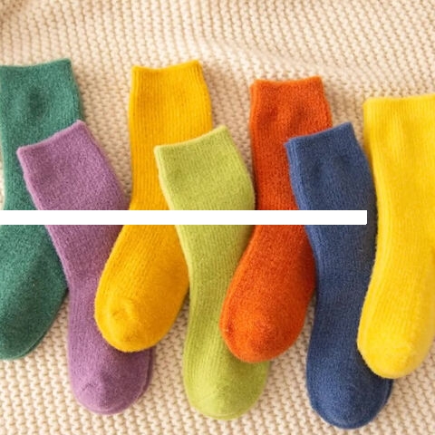 Hot seller sleeping socks autumn winter white velvet warmth thick towel socks boys cotton crew socks