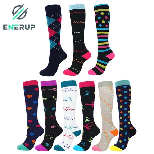Enerup Calf Compressive Soccer Decompression Leggings Crew Knee-High Socks