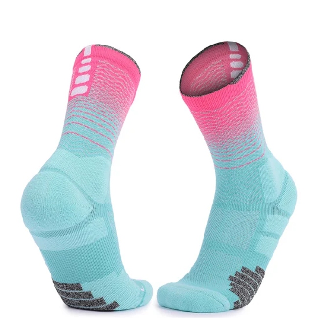 Factory OEM Rainbow Designs Basketball Socks Mens Athletic Compression Crew Ankle Socks for Basketball Running