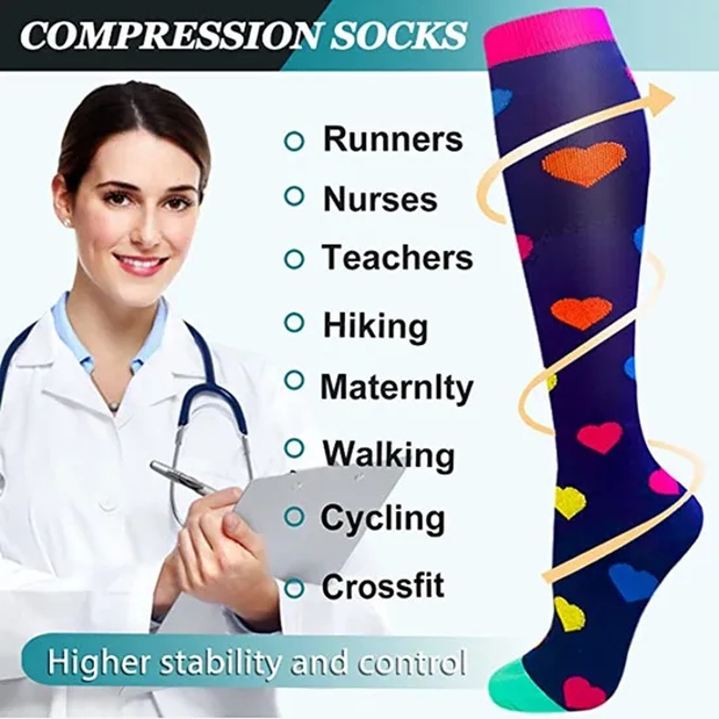 Dropship Unisex Compression Socks Wholesales Multi Pairs Football Socks Golfs Tube Outdoor Sports Nursing Running Fitness Socks