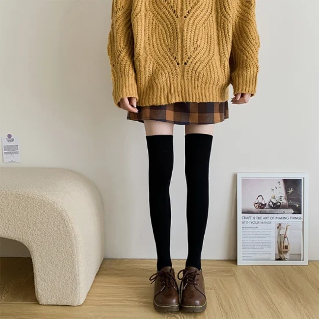 Socks Combed Cotton Compression Socks Women′s Long Thin Long Leg Socks Women Pantyhose