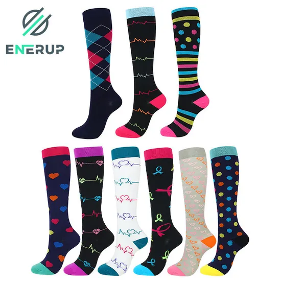 Enerup Calf Compressive Soccer Decompression Leggings Crew Knee-High Socks