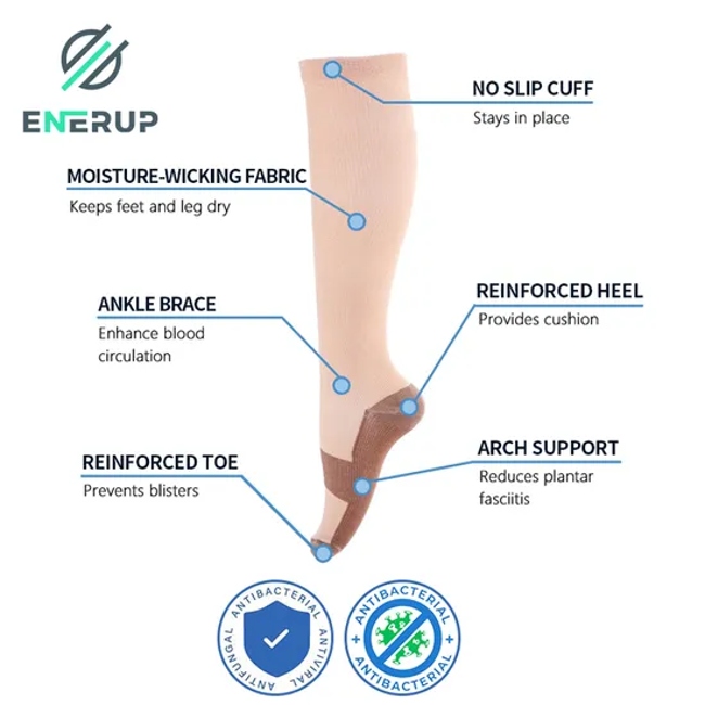 Compression Socksquick Dry Sport Copper Nylon Knee Hight Socks