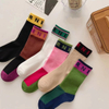 volume discounts Fashion Colorblocking Socks Alphabet Print designer socks Pure Cotton Comfortable Soft Thin Breathable Casual 