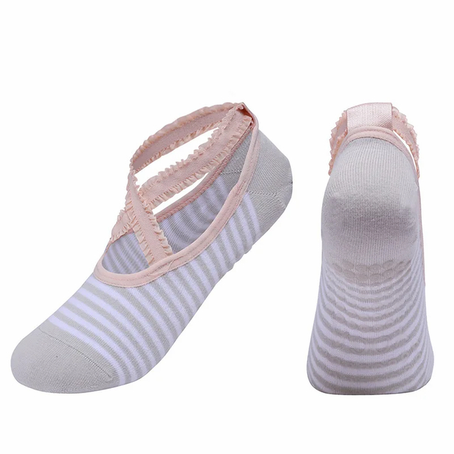 made-to-order Solid Color Yoga Socks Professional Silicone Non-slip Ballet Pilates Socks Backless Breathable Bandage Cotton 