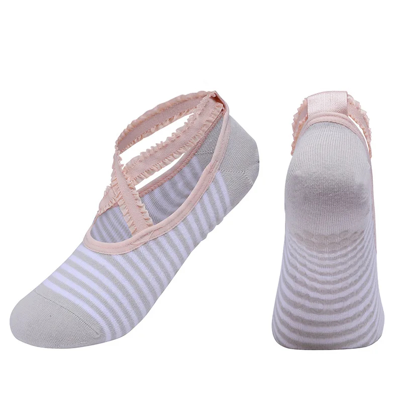 made-to-order Solid Color Yoga Socks Professional Silicone Non-slip Ballet Pilates Socks Backless Breathable Bandage Cotton 