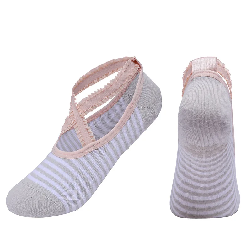 made-to-order Solid Color Yoga Socks Professional Silicone Non-slip Ballet Pilates Socks Backless Breathable Bandage Cotton 