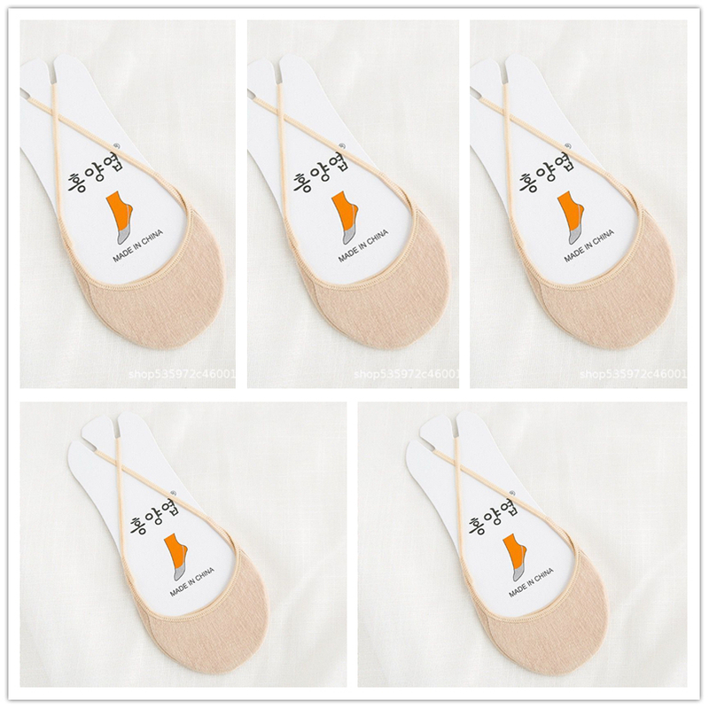 bespoke boxes Fashion Spring And Summer Non-slip High Heels Invisible Shallow Forefoot Half Socks Women's Ship Socks Cotton 