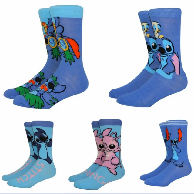 latest model Cartoon Diseny Stitch Long Men Woman Socks Stitch Kawaii long stockings Creative Skateboard Knee-high Socks Size 