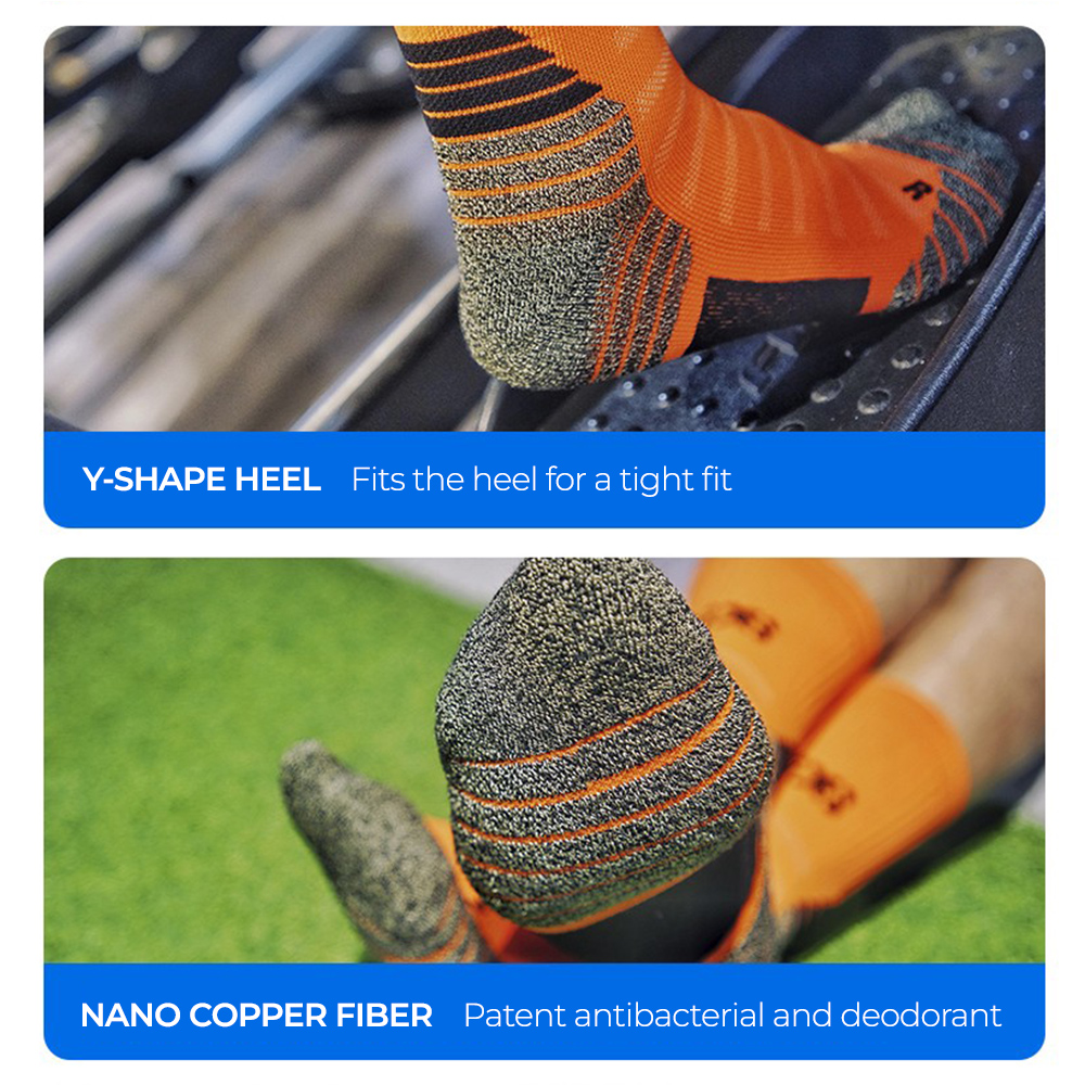 unique designs Deodorant Nano Copper Sports Socks for Men Antibacterial Basketball Climbing Sock Compression MTB Cycling 