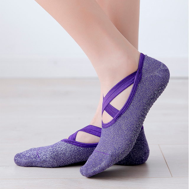 bulk buying New Sports Yoga Socks Slipper Women Anti Slip Cotton Ladies Pilates Socks Ballet Heel Protector Professiona Yoga 
