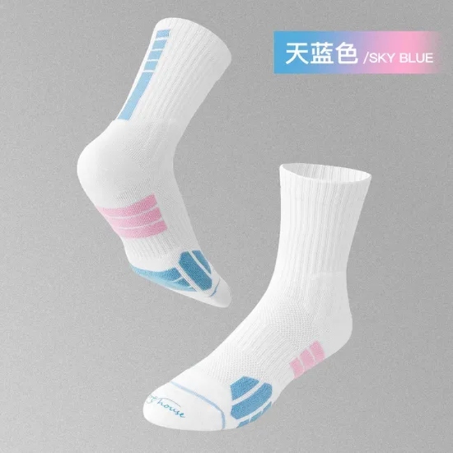 Elite Men′s Sports Socks OEM Custom Basketball Training Thick Towel Bottom High Crew Knitted Sports Socks