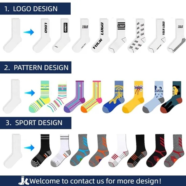 Wholesale High Quality Sports Design Cotton Crew Logo Brand Men Packaging Custom Socks