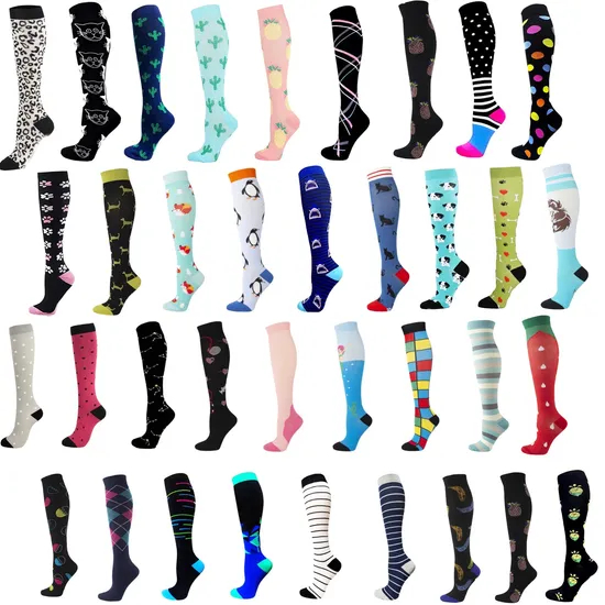 Custom Patterns Knee High 20-30mmhg Sports Compression Socks