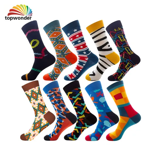 Wholesale and Custom Fashion Cotton Sock Knee High Sock in All Designs for Men Women and Kids