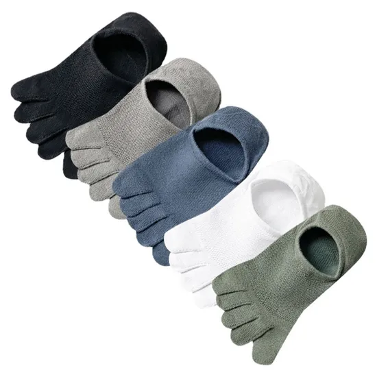 Men′s Thin Mesh Sports Toe Socks Custom Logo