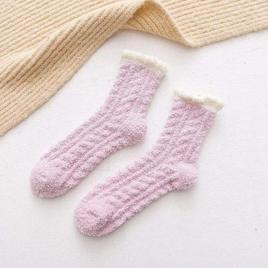 Custom Cartoon Children′s Solid Color Cotton Socks